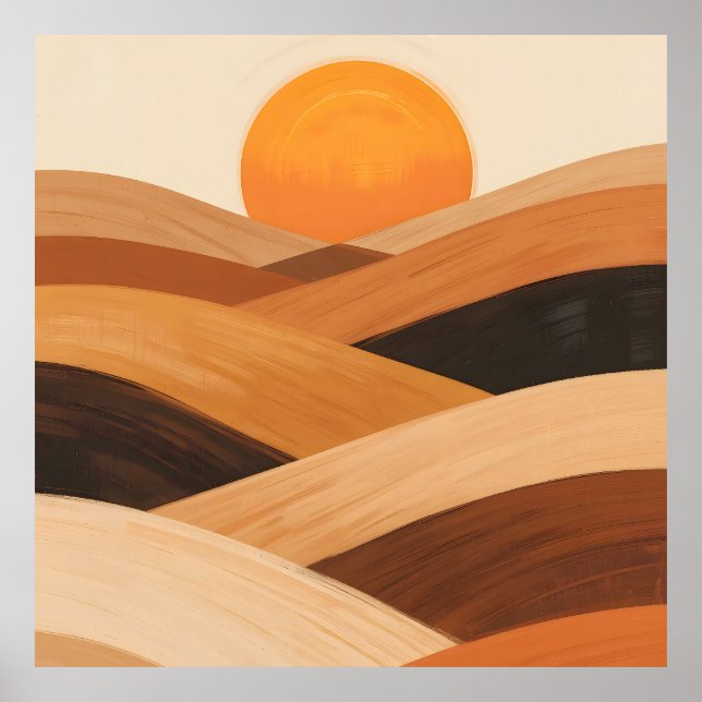 Mjuk hand Vågar vid solnedgång Poster (Framsidan)