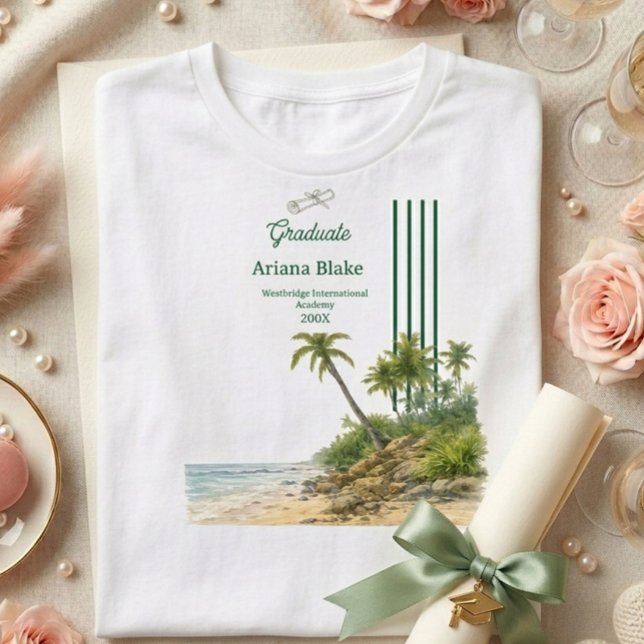 Mjuk havestetik modern examensinbjudan t shirt (Skapare uppladdad)