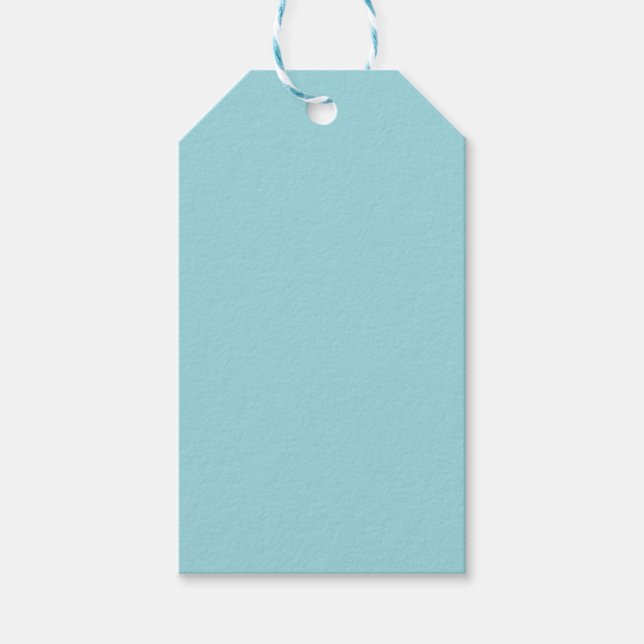 Mjuk Himmel Blue Solid Färg Presentetikett (Framsidan)
