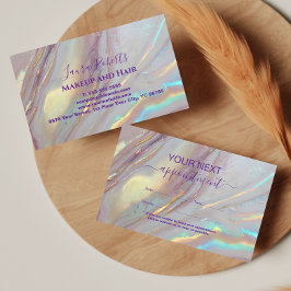 Mjuk Holografisk Marmor Estetik Tidsbeställning Kort