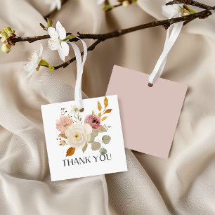 Mjuk Höst Vår Blommig Baby Shower Tack Gåvor Etiketter