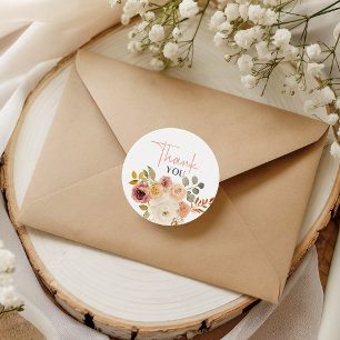 Mjuk Höst Vår Blommig Baby Shower Tack Runt Klistermärke