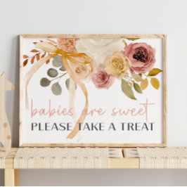 Mjuk höst vårblomma Baby Shower Söt souvenir Poster