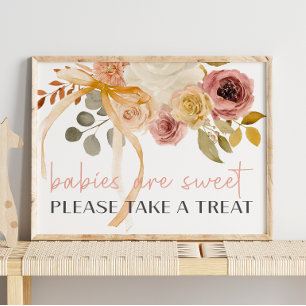 Mjuk höst vårblomma Baby Shower Söt souvenir Poster
