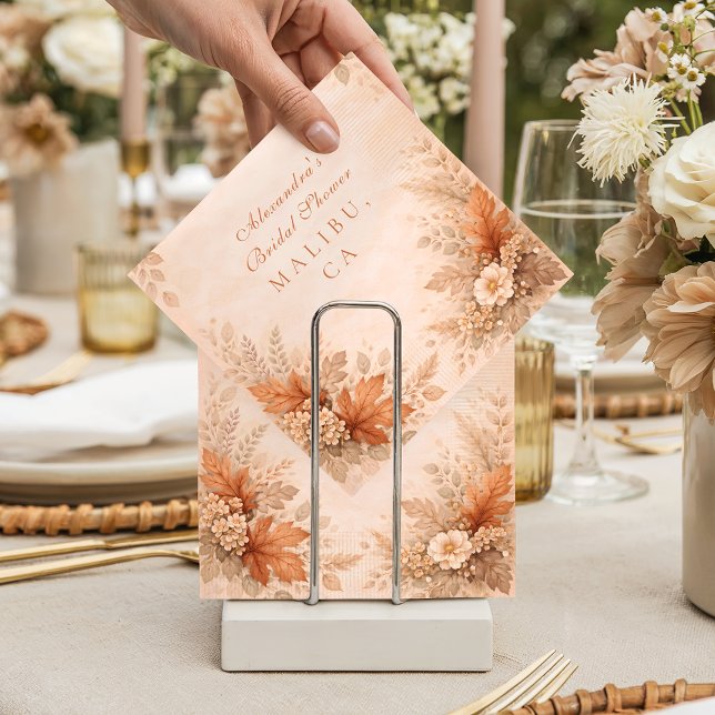 Mjuk höstblomma Bröllopsdusch Pappersservett (Skapare uppladdad)