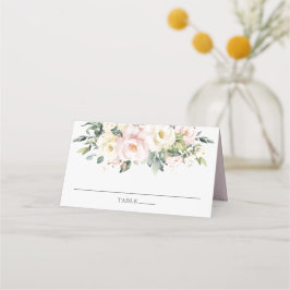 Mjuk hued Delikat Ivory  Blommigt Bröllop Placeringskort
