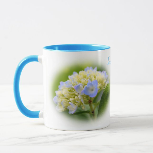 Mjuk Hydrangea Flower-Personlig Mugg (Vänster)