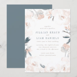 Mjuk inbjudan till Rosa Peony Wedding