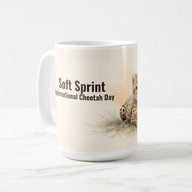 Mjuk internationell Geparddag Kaffemugg (Framsida vänster)