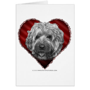 Mjuk-Jackad Wheaten Terrier med hjärta Hälsningskort