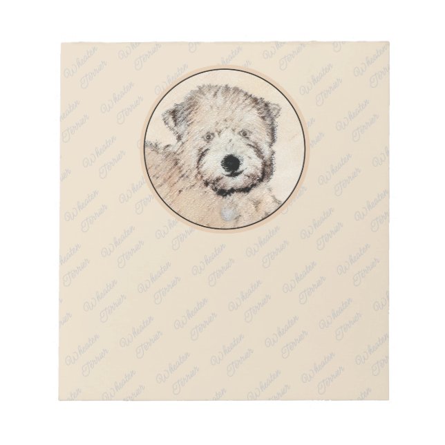 Mjuk Jackat hjällande terrier-målning Original Art Anteckningsblock (Framsida)