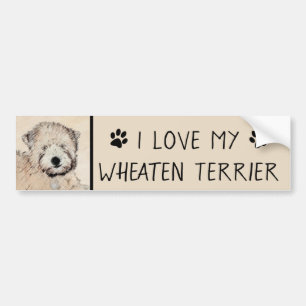 Mjuk Jackat hjällande terrier-målning Original Art Bildekal