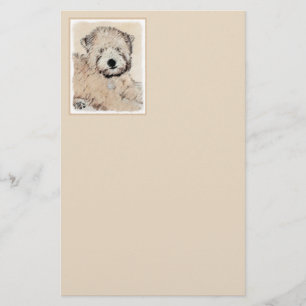 Mjuk Jackat hjällande terrier-målning Original Art Brevpapper