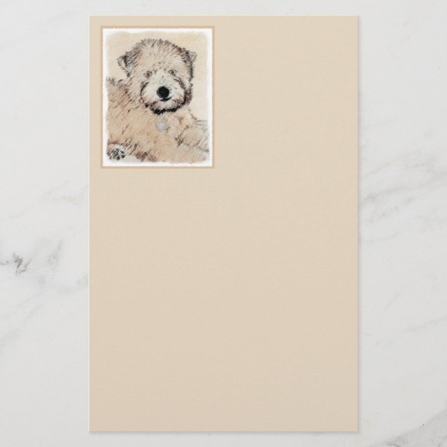 Mjuk Jackat hjällande terrier-målning Original Art Brevpapper (Framsida)
