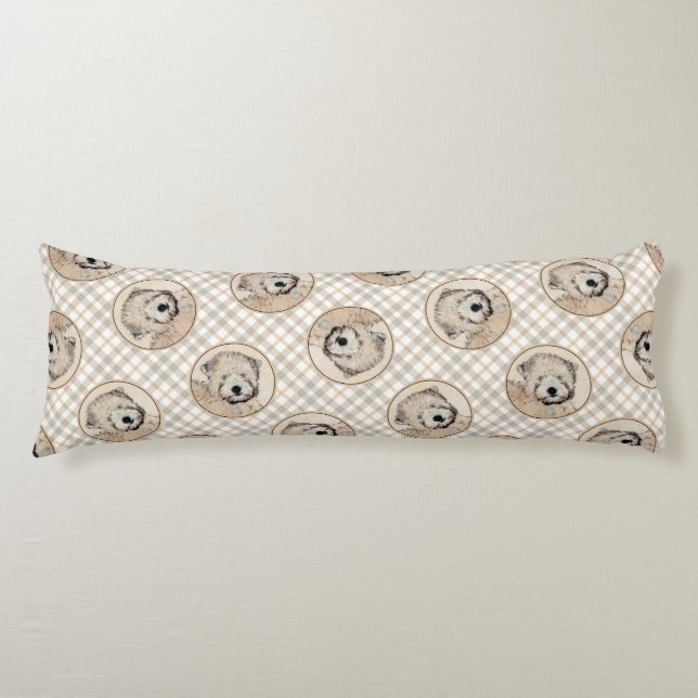 Mjuk Jackat hjällande terrier-målning Original Art Kroppskudde (Framsidan)