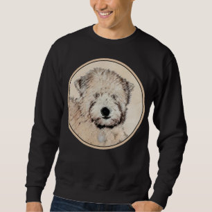 Mjuk Jackat hjällande terrier-målning Original Art Lång Ärmad Tröja