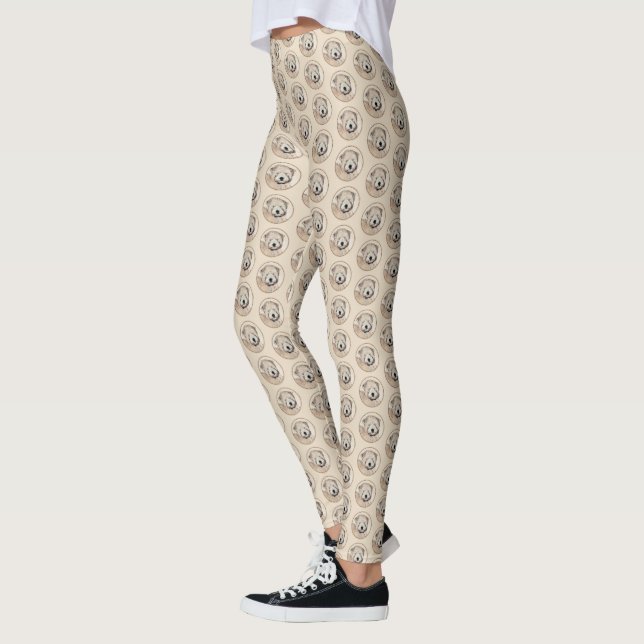 Mjuk Jackat hjällande terrier-målning Original Art Leggings (Vänster)