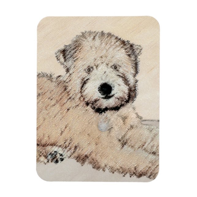 Mjuk Jackat hjällande terrier-målning Original Art Magnet (Vertikal)