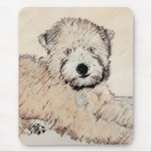 Mjuk Jackat hjällande terrier-målning Original Art Musmatta