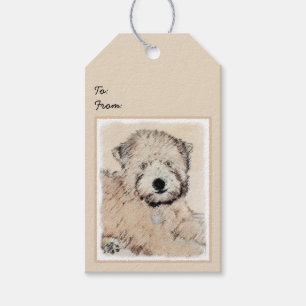Mjuk Jackat hjällande terrier-målning Original Art Presentetikett