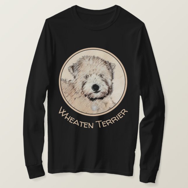 Mjuk Jackat hjällande terrier-målning Original Art T Shirt (Design framsida)