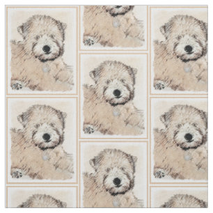 Mjuk Jackat hjällande terrier-målning Original Art Tyg
