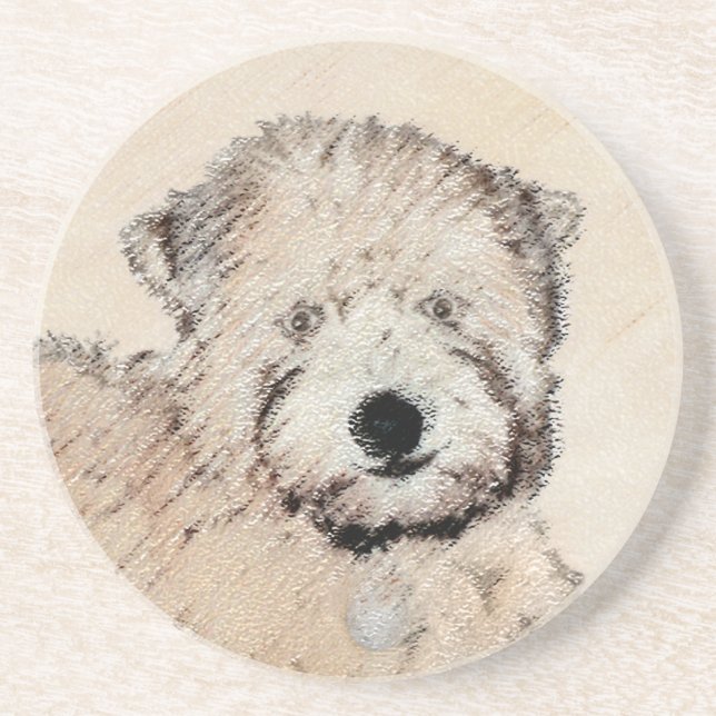 Mjuk Jackat hjällande terrier-målning Original Art Underlägg (Framsidan)