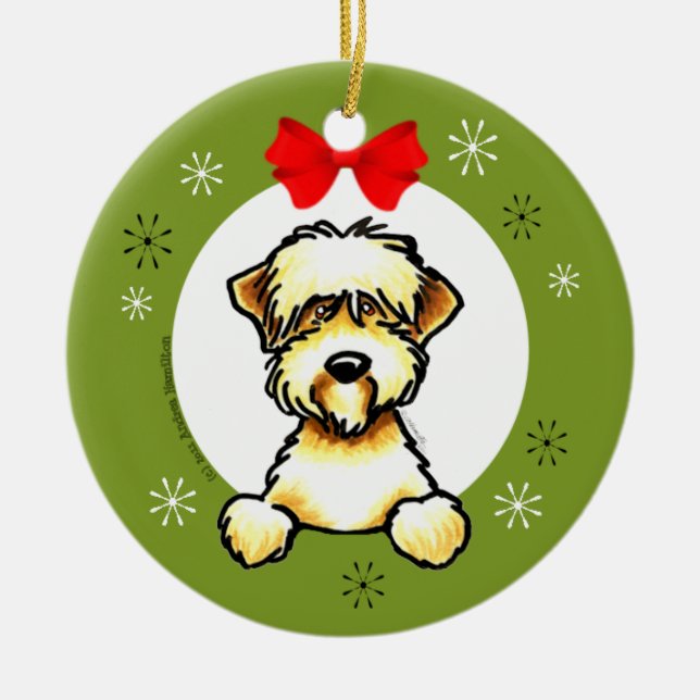 Mjuk Jackat Hjul Terrier-julklapp, klassisk Julgransprydnad Keramik (Framsidan)