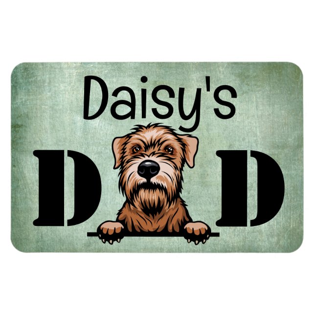 Mjuk Jackat hjulatterrier Peeking Pappa Magnet (Horisontell)