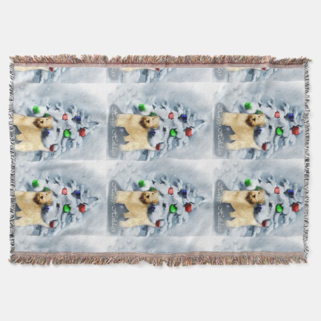 Mjuk Jackat jul för Wheaten Terrier Filt (Framsidan)