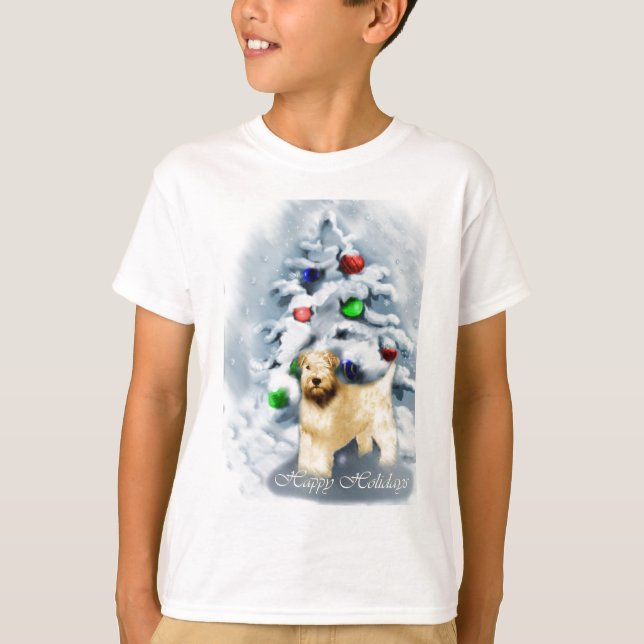 Mjuk Jackat jul för Wheaten Terrier T Shirt (Framsida)