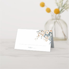 Mjuk, jordad tonfärgad Blommigt Vattenfärg Bröllop Placeringskort