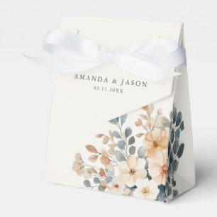 Mjuk, jordad tonfärgad Blommigt Vattenfärg Bröllop Presentaskar