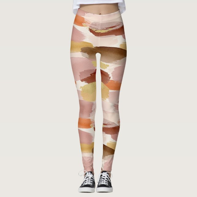 Mjuk jordnära abstrakt (4) leggings (Framsida)