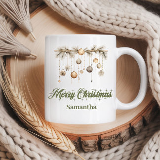 Mjuk jordnära pastell nordisk charm jul anpassat n kaffemugg