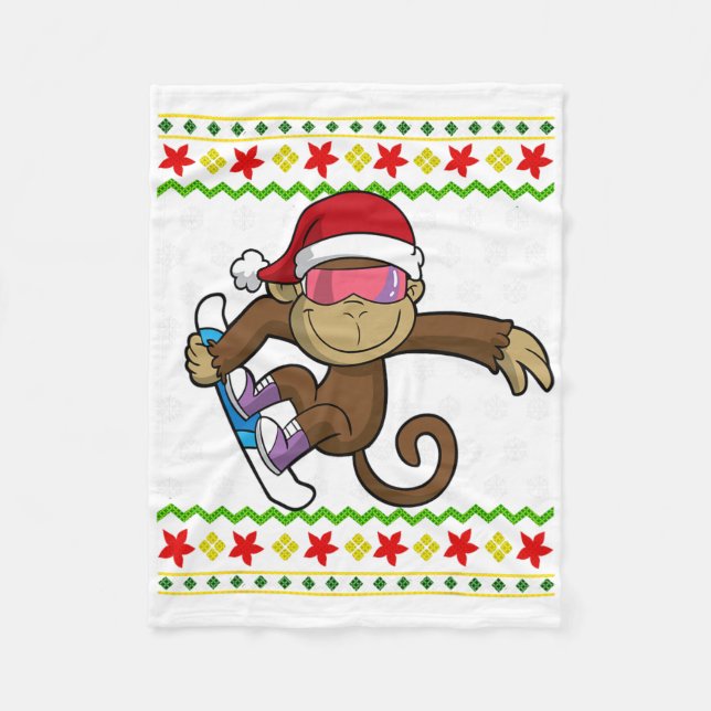 Mjuk jultomte Snowboarding Snowboard Snowb Fleecefilt (Framsidan)