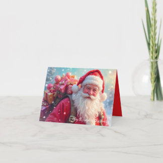 Mjuk jultomtens julklapp kort