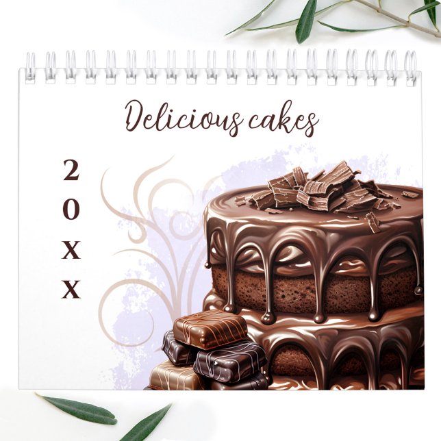 Mjuk kalender för vattenfärgsvägg (Delicious Cakes Watercolor Wall Calendar)