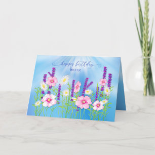 Mjuk, känslig Blomsterträdgård Blått Kort