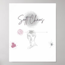 Mjuk Kaos _Minimalistisk Linje Konst Poster