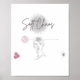Mjuk Kaos _Minimalistisk Linje Konst Poster