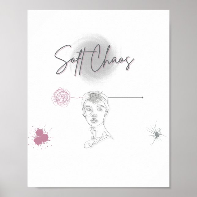 Mjuk Kaos _Minimalistisk Linje Konst Poster (Framsidan)