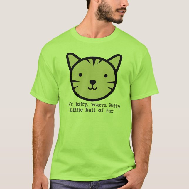 Mjuk kattunge, varm kattunge, lite boll av t-shirt (Framsida)