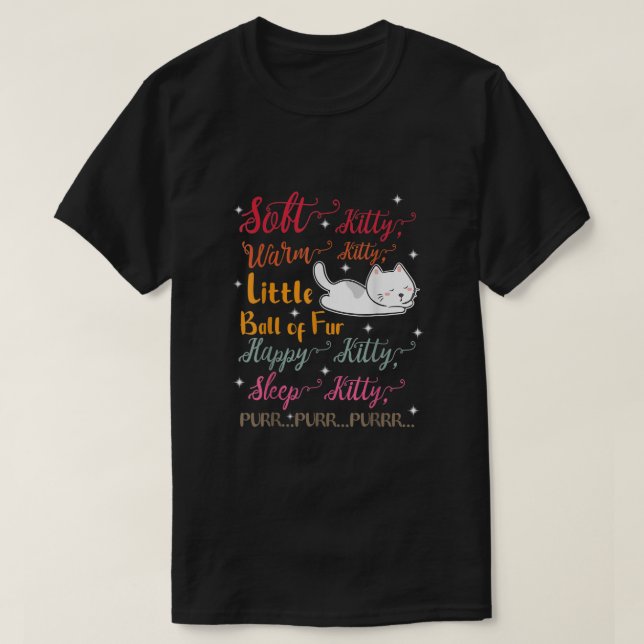 Mjuk Kattunge Warm Kattunge Lilla Boll i Päls sömn T Shirt (Design framsida)