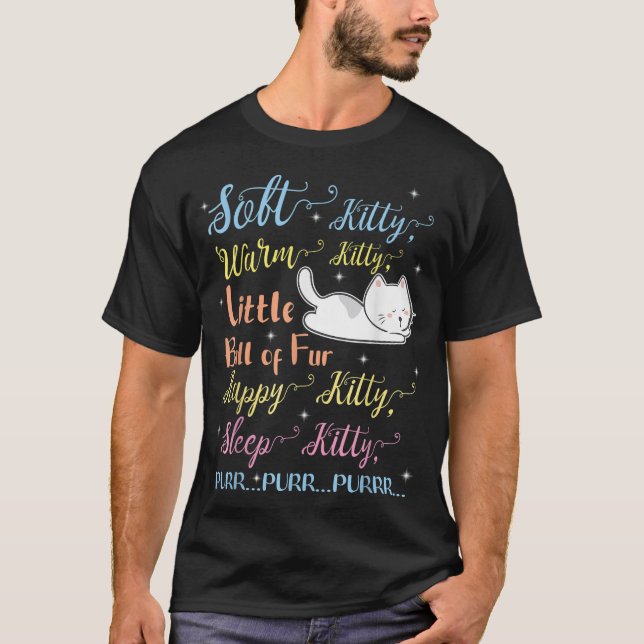 Mjuk Kattunge Warm Kattunge Lilla Boll i Päls sömn T Shirt (Framsida)