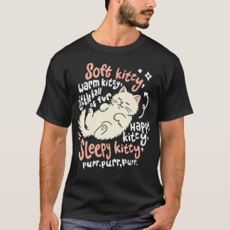 Mjuk Kisse Varm Kisse Söt Sovande T Shirt