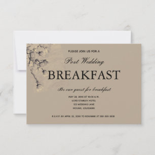 Mjuk Klassisk Beige Blommig Efterbröllopsfrukost OSA Kort