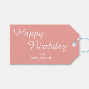 Mjuk koral - Rosa Birthday Gift-Märkre Presentetikett