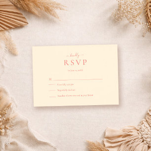 Mjuk korall Modern minimalistisk bröllops-RSVP-kor OSA Kort