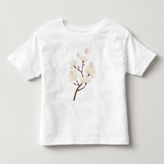 Mjuk kräm Magnolia Blom Gren Grafisk med T Shirt